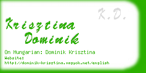 krisztina dominik business card